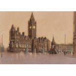 MARC GRIMSHAW (b.1957) PASTEL DRAWING Albert Square, Manchester Signed 11? x 15 ¼? (28cm x 38.7cm)