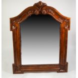 GEORGIAN STYLE HEAVY CARVED MAHOGANY FRAMED PIER MIRROR, with rectangular bevelled edge plate,