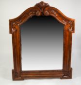 GEORGIAN STYLE HEAVY CARVED MAHOGANY FRAMED PIER MIRROR, with rectangular bevelled edge plate,