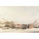 DAVID M. HARRISON (TWENTIETH CENTURY) WATERCOLOUR DRAWING ?Escape to the Hills? Signed, titled to