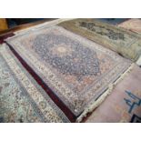 FINE QUALITY PAKISTAN KASHAN PATTERN FINELY KNOTTED RUG with intricate circular petal pattern centre