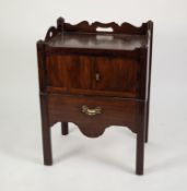 GEORGE III MAHOGANY TRAY-TOP NIGHT COMMODE, the altered and adapted pull-out chamber pot drawer