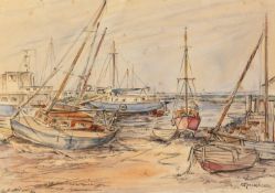 WINIFRED PICKFORD (Modern) LINE AND WASH DRAWING 'High and Dry' Signed lower right, titled on The