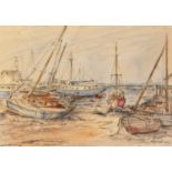 WINIFRED PICKFORD (Modern) LINE AND WASH DRAWING 'High and Dry' Signed lower right, titled on The