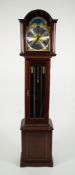 RICHARD BROAD, BODMIN, CORNWALL, MODERN GRANDMOTHER CLOCK, with weight driven movement, arched brass