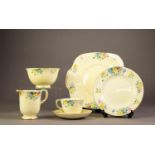 THIRTY SIX PIECE CROWN STAFFORDSHIRE CHINA TEA SERVICE FOR TEN PERSONS, with floral printed borders,
