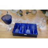 PAIR OF WATERFORD 'COLLEEN' PATTERN CUT GLASS TUMBLERS, 3 3/8" (8.5cm); A BOXED SET OF 4 'STUART'