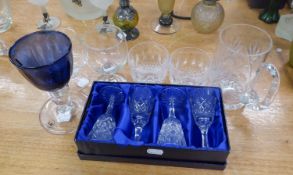 PAIR OF WATERFORD 'COLLEEN' PATTERN CUT GLASS TUMBLERS, 3 3/8" (8.5cm); A BOXED SET OF 4 'STUART'