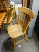 A SET OF SIX MODERN BLOND BEECH WOOD SINGLE CHAIRS