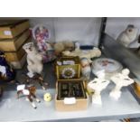 AYNSLEY BISQUE CHINA MODEL OF A SLEEPING ?RED FOX? AND AN ?ARCTIC BEAR? AND TWO BESWICK GLAZED