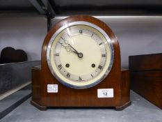 MANTEL CLOCK WITH IMPERIAL 8 DAYS STRIKING MOVEMENT, STRIKING ON COILED GONG IN ART DECO STYLE