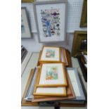 EIGHT PINE FRAMED MODERN NURSERY PICTURES, ONE PAIR FEATURING TEDDY BEARS AND FIVE OTHER FRAMED