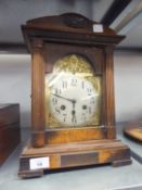 EARLY TWENTIETH CENTURY MANTEL CLOCK, WITH JUNGHANS 8 DAYS MOVEMENT STRIKING ON A COILED  GONG