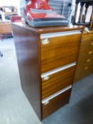 SAPELE MAHOGANY THREE DRAWER FILING CABINET