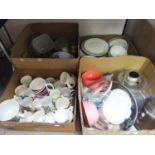 DOMESTIC CERAMICS VARIOUS AND A LARGE QUANTITY OF KITCHENWARE (CONTENTS OF 4 BOXES)