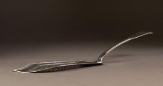 WILLIAM IV FIDDLE PATTERN SILVER FISH SLICE BY JONATHAN HAYNE, with pierced centre and nulled edge