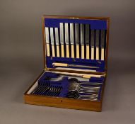 FORTY SIX PIECE FIRTH STAINLESS PART CANTEEN OF CUTLERY, with bone handles, including a three