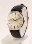 CIRCA 1992 OMEGA STAINLESS STEEL CASED GENT'S WRISTWATCH with sweep seconds hand and baton numerals,