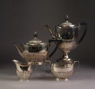GOLDSMITHS & SILVERSMITHS 'REGENT' PLATED TEA AND COFFEE SERVICE, of 4 pieces, viz a coffee pot