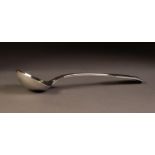 LATE VICTORIAN SILVER HEAVY QUALITY SAUCE LADLE, fiddle thread and shell pattern, double struck,