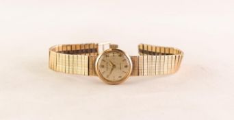 LADY'S ROLEX 'PRECISION' 9ct GOLD WRISTWATCH with manual 18 rubies movement, the small silvered