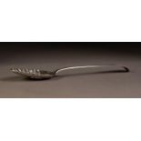 GEORGE III SILVER TABLE SPOON, Early English pattern, the golt bowl later repousse as a berry