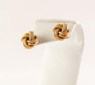 PAIR OF 9ct GOLD BRAIDED EARRINGS, butterflies not gold, 2.8gms (2)