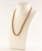 9ct GOLD BRAIDED CHAIN NECKLACE, 10 gms
