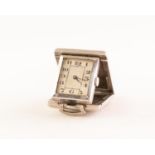 LADY'S VINTAGE ROLLS SWIS SILVER OBLONG BAG SHAPED TRAVEL WATCH with Swiss 15 jewels mechanical