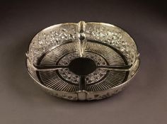 LATE VICTORIAN EMBOSSED SILVER BOWL BY JOHN WAKELY & FRANK WHEELER, of shallow, lobated and steep