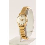 LADY'S TISSOT 14ct GOLD SWISS WRISTWATCH, with mechancial movement, silvered dial with four arabic