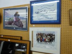 FACSIMILE PHOTOGRAPH AND SIGNATURES OF CORONATION STREET CAST INCLUDING ROY HUDD, FRAMED AND