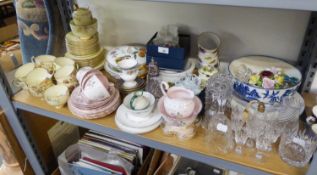 MIXED LOT OF CERAMIC AND GLASS, including: THIRTY SIX PIECE GROSVENOR CHINA PART TEA SERVICE,