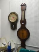 R.J. WHITEHEAD BANJO BAROMETER (THE REMNANTS OF), IN PIECES, SOME MISSING AND A REGULAR WALL