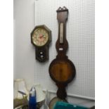R.J. WHITEHEAD BANJO BAROMETER (THE REMNANTS OF), IN PIECES, SOME MISSING AND A REGULAR WALL