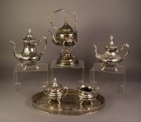 HOUSE OF FRAZER FOUR PIECE ELECTROPLATED TEA AND COFFEE SET, of baluster form with ornate scroll