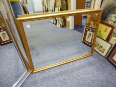 A GILT FRAME OBLONG BEVELLED EDGE WALL MIRROR, 2? X 2?10? OVERALL