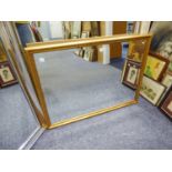 A GILT FRAME OBLONG BEVELLED EDGE WALL MIRROR, 2? X 2?10? OVERALL