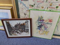 MARGARET CHAPMAN ARTIST SIGNED COLOUR PRINT Chester Street Scene 14? x 17? DEIDRE MORGAN ARTIST