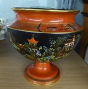 CARLTON WARE CHINOISERIE URN SHAPED PEDESTAL BOWL