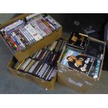 A GOOD SELECTION OF DVD's AND CDs (CONTENTS OF 3 BOXES)
