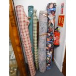 FIVE LARGE ROLLS OF FURNISHING MATERIAL