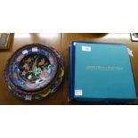 GRISELDA HILL POTTERY BOXED WEMYSS ROSE DECORATED 'GORDON' PLATE, 8 1/4" (21cm) diameter AND TWO