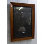 EARLY VICTORIAN MAPLE FRAMED MIRROR 27 1/2in x 18 3/4in (70.5 x 47.5cm) OVERALL, THE MIRROR PLATE IN