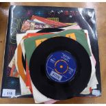 TWELVE LP GRAMOPHONE RECORDS AND TWENTY FIVE VINYL SINGLE 45 RPM RECORDS, MAINLY FROM THE 1960S/70S,