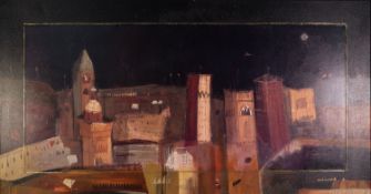 LUCA GIOVAGNOLI(1963)  MIXED MEDIA, VARNISHED PRINT REPRODUCTION LAID DOWN ON CANVAS  with hand