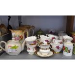A QUANTITY OF ROSE DECORATED CHINA TEA WARES, VARIOUS MAKERS, APPROXIMATELY 38 PIECES AND SUNDRY