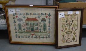 TWO MODERN NEEDLEWORK SAMPLERS, 1997 AND 1998