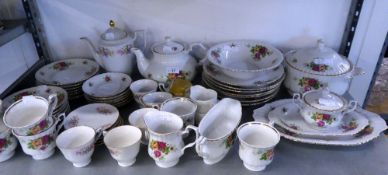 CONTINENTAL FLORAL DECORATED CHINA DINNER AND TEA WARES, VARIOUS MAKERS