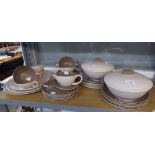 THIRTY SIX PIECE POOLE TWIN TONE POTTERY DINNER SERVICE FOR SIX PERSONS, comprising: PAIR OF